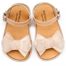 BabyWalker Βαπτιστικά παπούτσια Πέδιλο με φιόγκο Nουντ BS.3592